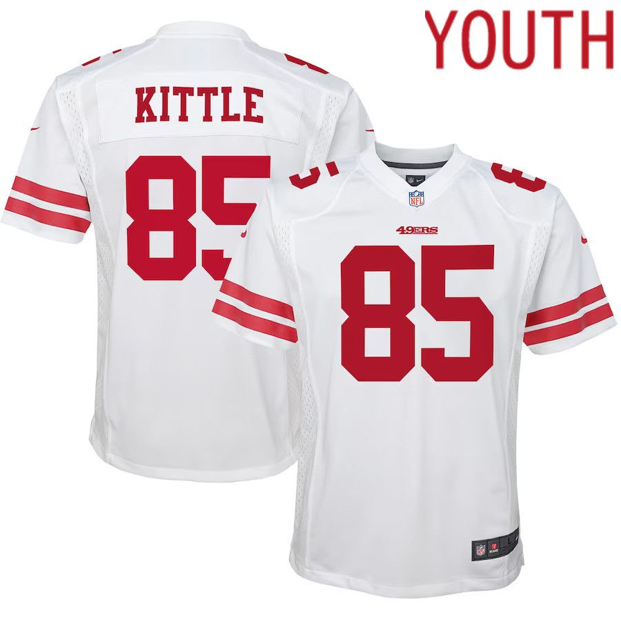 Youth San Francisco 49ers 85 George Kittle Nike White Player Game NFL Jersey